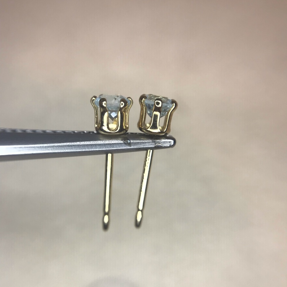 **sold**14k Gold Topaz Earrings - Picture 3 of 4